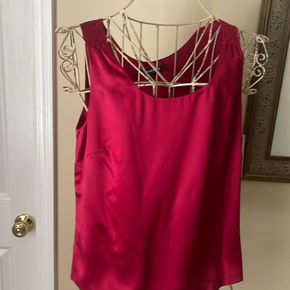 Red silk sleeveless women’s top